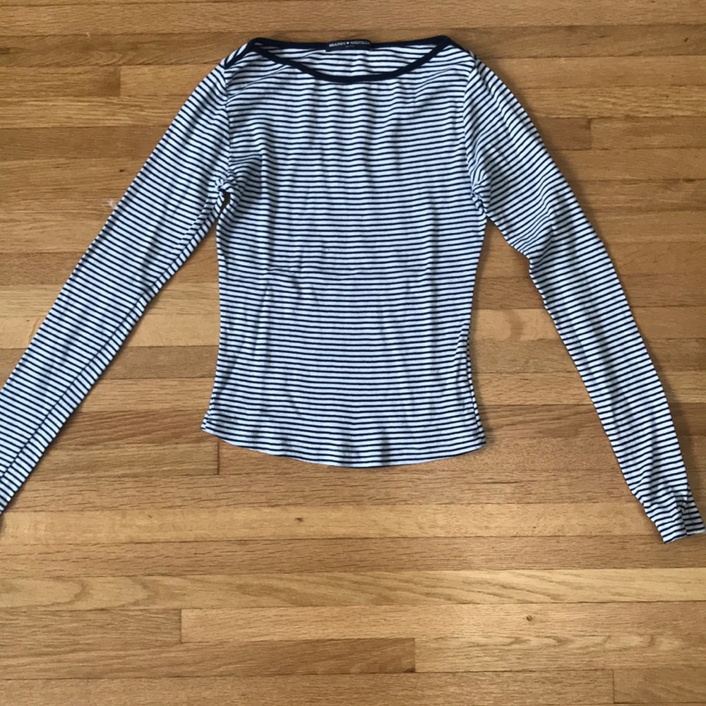 Navy and White striped longsleeved tee
